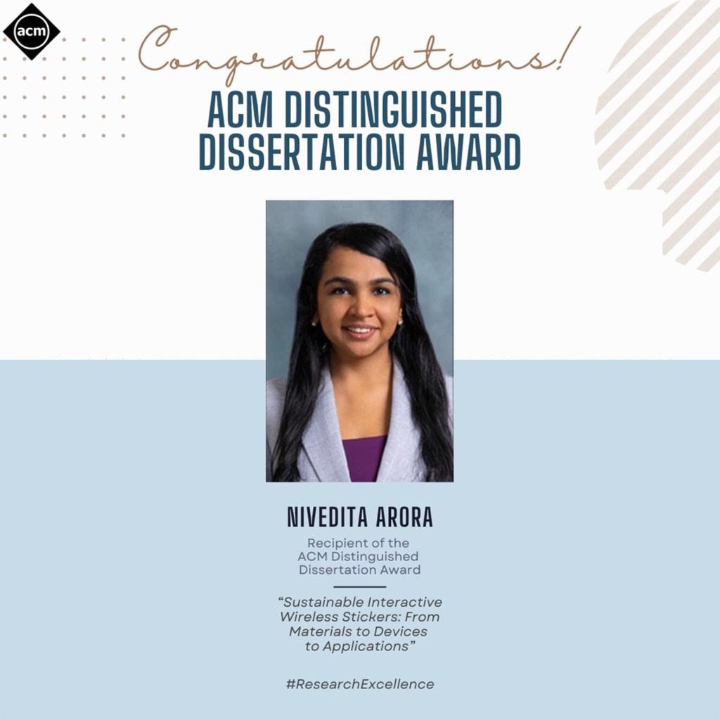 Prof. Nivedita Arora Receives ACM Doctoral Dissertation&nbsp;Award